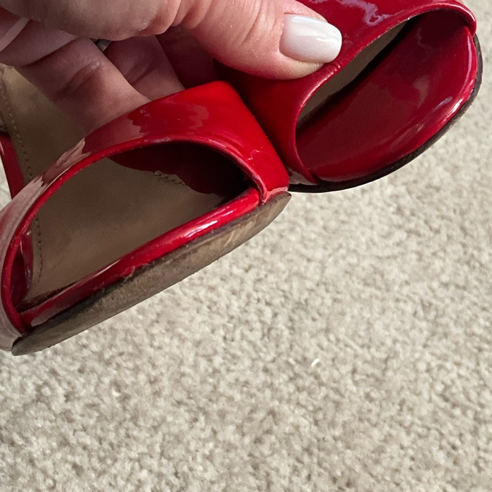 Tory Burch Red Patent Leather Wedges - Picture 9 of 14